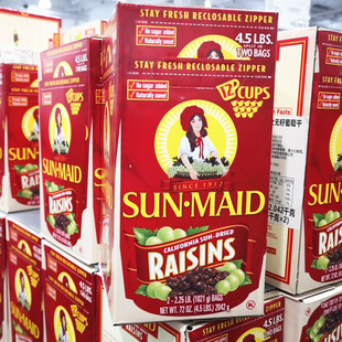 美国sun-maid阳光少女加州无核大颗提子葡萄干儿童，零食烘焙1018克
