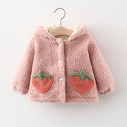 女童冬装棉衣0-1-2-3岁婴儿童装上衣女宝宝加绒加厚夹棉外套