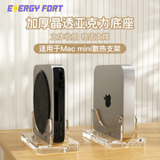 适用于macmini桌面底座支架mini电脑透明水晶散热收纳架，ipad平板键盘支架，m1m3m2微型电脑主机支架拓展整理