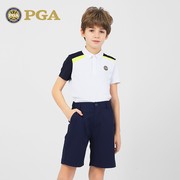 pga青少年高尔夫服装男童短袖t恤夏季休闲运动速干防uv套装101293