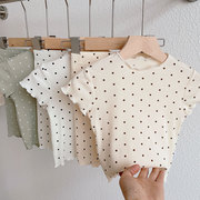 韩版1岁宝宝夏装套装婴儿家居服两件套女童短袖短裤睡衣小童衣服