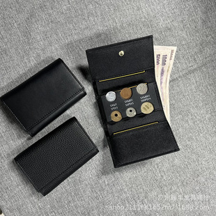 日韩男女士十字纹钱夹 三折多功能钱包  硬币夹二合一零钱包皮套