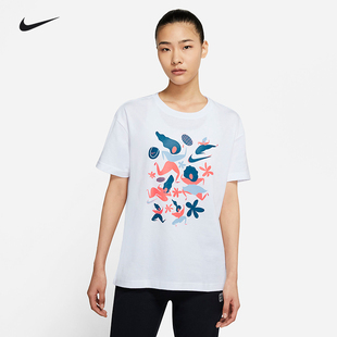 nike耐克网球服女子运动休闲宽松短袖圆领T恤衫DC8929-100