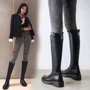 长筒靴女2025年秋冬新款网红厚底不过膝靴子冬季加绒显瘦骑士长靴