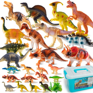 儿童恐龙玩具24只动物仿真模型大号霸王龙三角，翼龙3-6岁男孩礼物