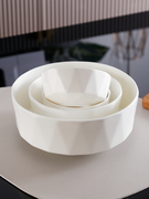 唐山纯白创意骨瓷碗4.5英寸个性碗小瓷碗单个家用碗陶瓷米饭碗