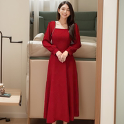 新娘酒(新娘酒)红色，敬酒服平时可穿高级感礼服冬季2024回门订婚连衣裙