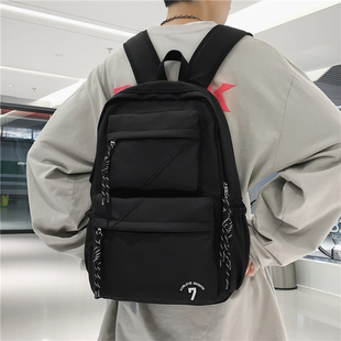书包韩版高中大学生简约大容量工装双肩包休闲旅行电脑背包