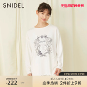 SNIDEL HOME春夏款情人节系列圆领木耳边印花T恤SHCT231066