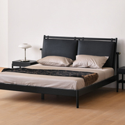 JOLOR 北欧橡木实木床真皮布艺软包小户型新中式简约主卧双人床
