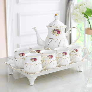 欧式水杯套装陶瓷高档客厅，杯具家庭简约茶壶茶具茶杯家用杯子套装