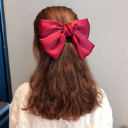 日系少女可爱红色大蝴蝶结，头绳发夹边夹儿童发饰，韩国发卡夹子头饰