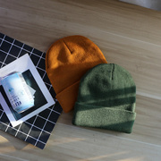 韩国原宿街头光板纯色针织帽毛线，帽女冷帽套头帽，保暖帽子男秋冬潮