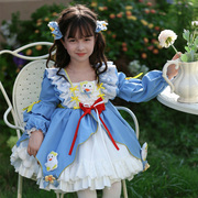 2024春季洛丽塔洋装女童洋气Lolita公主裙儿童可爱长袖连衣裙