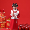 女童旗袍裙冬装儿童中国风，加厚连衣裙女孩古装，过年唐装拜年服套装