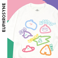 euphrosyne原创设计治愈系可爱咔咔表情涂鸦纯棉短袖宽松t恤