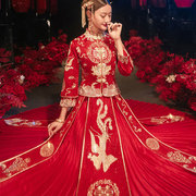 红色汉服嫁衣中式秀禾服女中国风刺绣新娘装结婚礼服敬酒服大