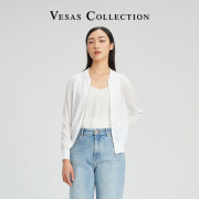 Vesas Collection唯尚女装 短外套 白色小西装外套网纱短款W1527