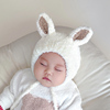 毛绒兔耳朵可爱宝宝帽子秋冬保暖加厚男女婴幼儿超萌护耳帽套头帽