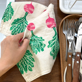 fafamarket 韩国进口擦手巾自制抹布厨房日用品吸水餐具垫碎花