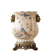 创意美式陶瓷花瓶，装饰摆件新中式家居酒店，帮干花插花器