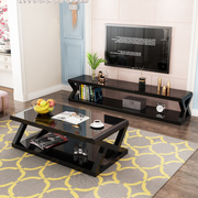 电视机柜简易现代简约小户型，客厅家用钢化玻璃，电视柜茶几组合套装