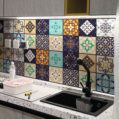 厨房防油耐高温贴纸卫生间自粘防水墙贴欧式防滑地面瓷砖装饰地贴