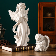 欧式复古天使少女孩装饰品美式树脂石膏雕塑，雕像客厅小摆件礼物