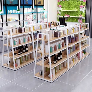 定制化妆品中岛柜自由组合展示台置物架多层零食架双面超市货架展
