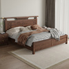 胡桃木新中式实木床双人床，1.8米2米大床纯婚床，1.5m高箱储物全主卧