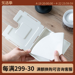 inomata日本进口咖啡滤纸收纳盒，v60手冲纸盒，锥形扇形磁吸免打孔