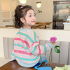女童针织开衫外套春秋，款2024韩版女宝宝洋气，上衣儿童春装毛衣