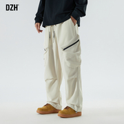男士登山裤美式工装裤，男秋款米色裤子直筒宽松男裤，2024冲锋裤