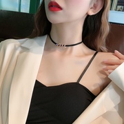 黑色锁骨链简约项圈女颈链脖子饰品颈带配饰choker 气质朋克项链