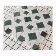 三角绿大花拼图白绿卫生间墙贴厨房地砖菱形吧台石材马赛克浴室