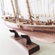 一帆风顺帆船模型摆件木质装饰品创意客厅玄关办公室小工艺品