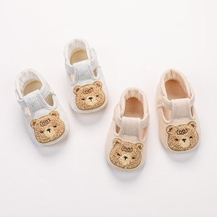 婴儿鞋纯棉布鞋男女宝宝软底步前鞋不掉鞋春秋季6-7-9-12个月一岁