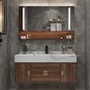新中式实木大理石浴室柜智能组合卫生间洗手池洗脸盆柜，洗漱台定制