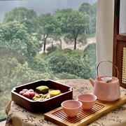 粉色捏花茶壶茶杯套装家用盖碗泡茶壶功夫茶具ins轻奢女士办公