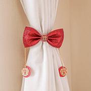 婚房布置结婚礼装饰新房卧室客厅，创意装饰窗帘网红ins珠光蝴蝶结