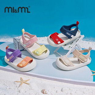 M1M2西班牙童鞋儿童凉鞋网布织带2024年夏季男女童包头沙滩鞋