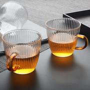 茶具加厚耐热高温玻璃小茶杯，品茗杯带把小号玻璃水杯花茶杯咖啡杯