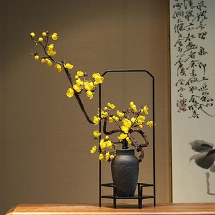 中式复古陶瓷腊梅花艺瓶，摆件客厅电视柜，玄关装饰品样板间桌面