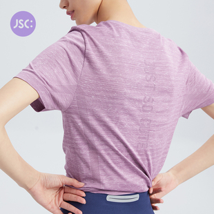 JSC轻薄宽松圆领短袖速干T恤女夏季跑步运动健身套装运动上衣夏薄