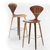 北欧实木吧台椅现代简约靠背高脚凳网红设计师创意休闲前台酒吧椅