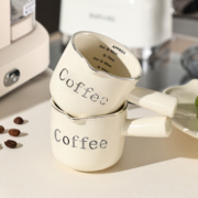 高颜值意式浓缩咖啡杯子带刻度高档精致陶瓷咖啡量杯萃取杯小奶盅