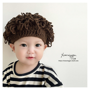 0-6岁婴儿帽子假发帽针织，毛线帽宝宝，儿童男童女童秋冬季头发炸街