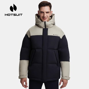 hotsuit后秀羽绒服短款男面包，服2023冬季防风宽松防钻绒保暖外套