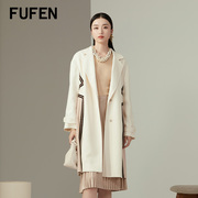 fufen福芬春秋款，女装风衣西装领甜美外套大衣女fy-14498
