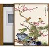 新中式配电箱装饰画弱电开关盒子遮挡挂画竖款可推拉式电闸箱壁画